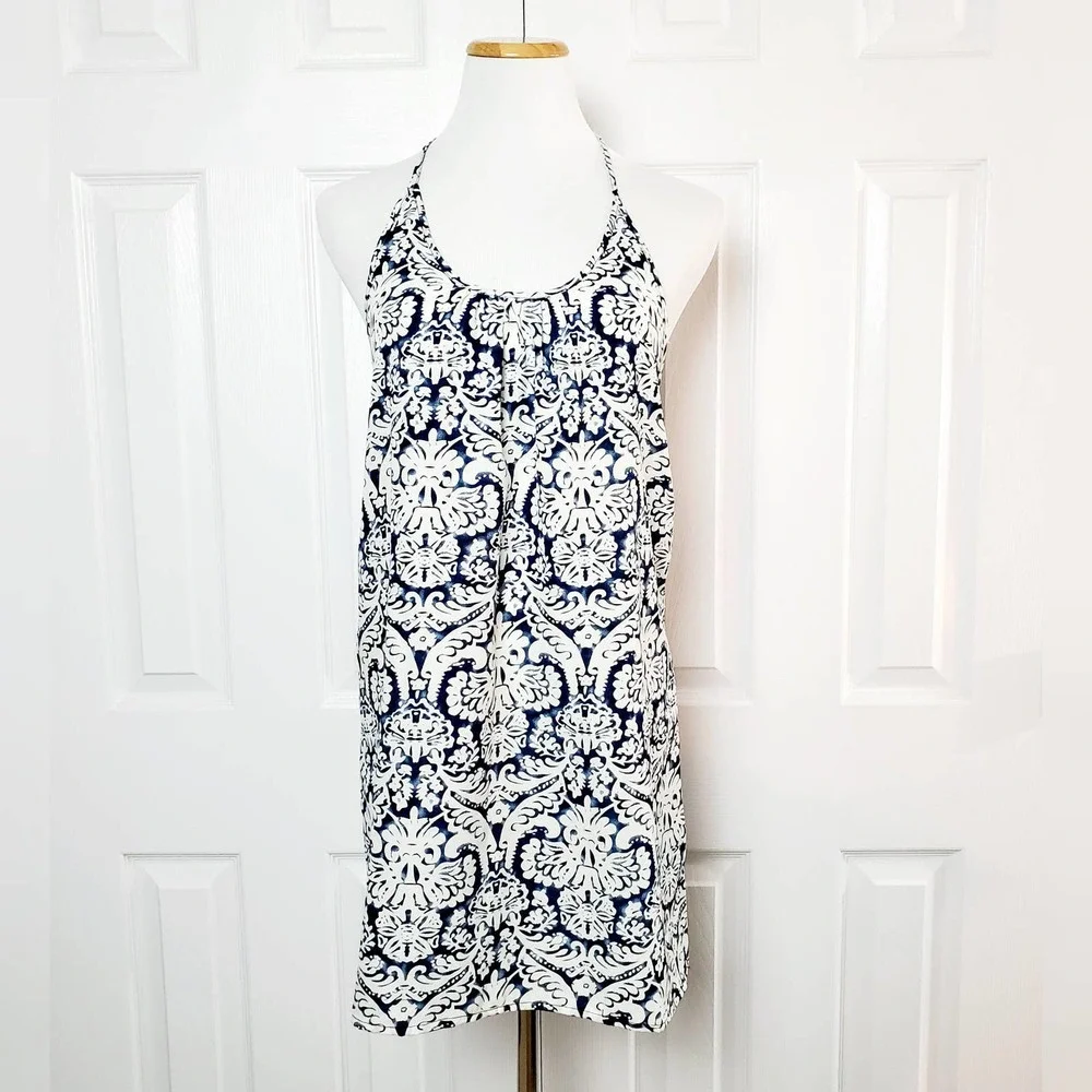 Bluetique Floral Crochet Back Swim Cover Up Dress - Picture 4 of 4